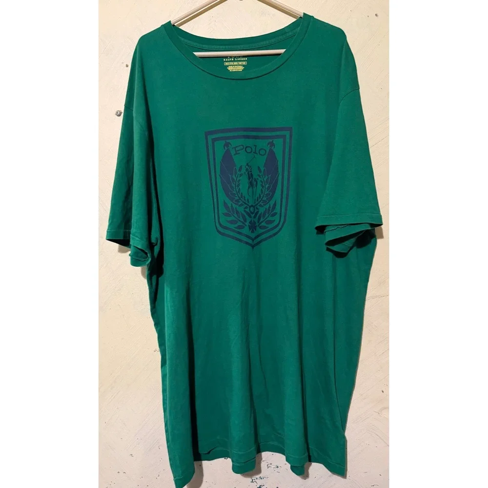Polo Ralph Lauren Mens 2XLT Green Crest Graphic Logo T-Shirt Big & Tall SS